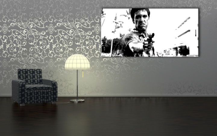 E-shop Ručne maľovaný POP Art obraz Scarface smp