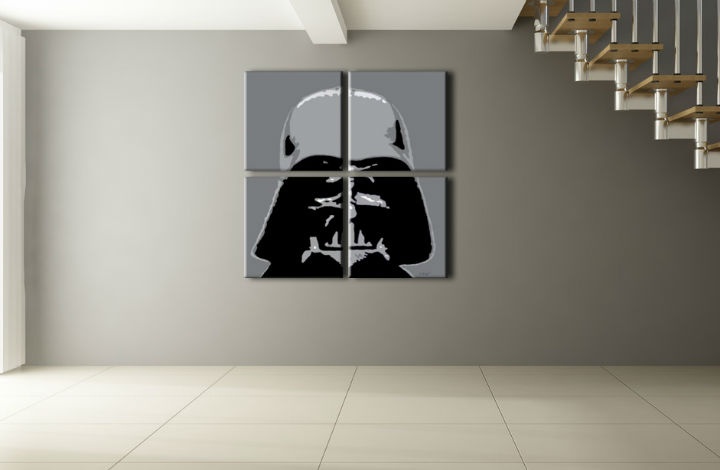 Levně Ručně malovaný obraz POP Art STAR WARS 4 dílný
