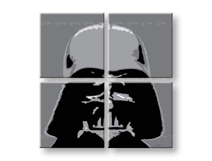 E-shop Ručne maľovaný POP Art obraz STAR WARS 4 dielny sw