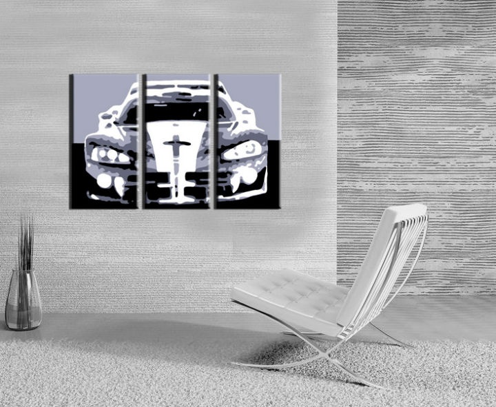 E-shop Ručne maľovaný POP Art obraz Dodge Viper GTS 3 dielny vip