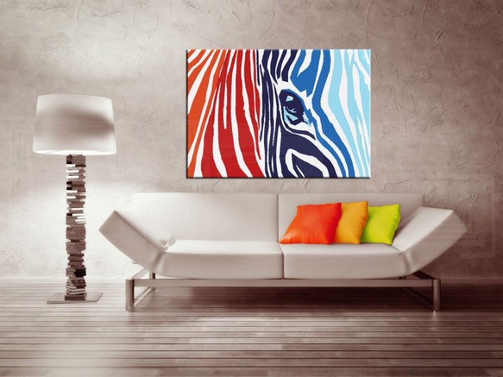 Levně Ručně malovaný obraz POP Art BARVY 1 kus zebra